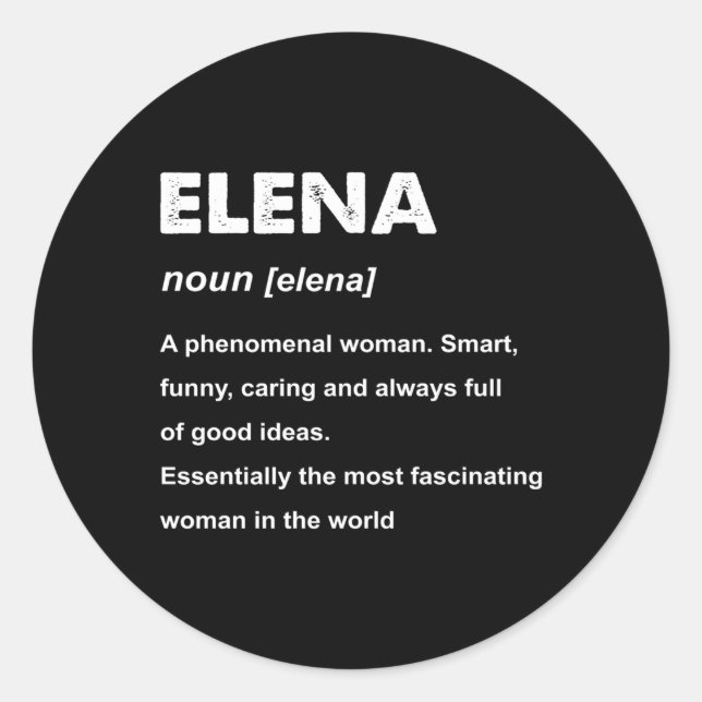 Elena Name Classic Round Sticker (Front)
