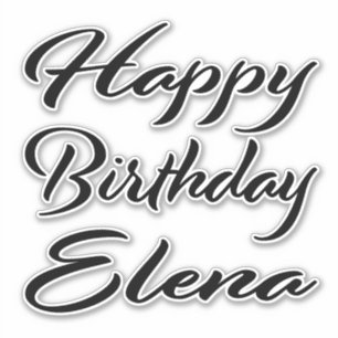 Elena Name Vorname black Sticker Geburtstag