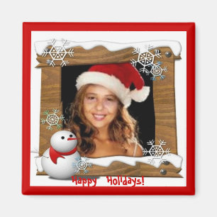 Elena Santa wishing Happy Holidays Magnet