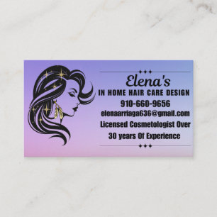 Elena's In Home Hair Care Business Card