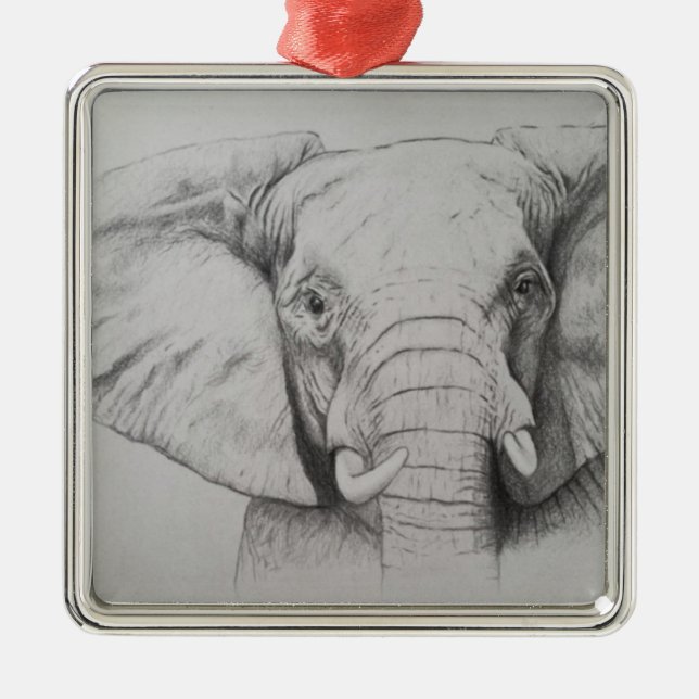 Elephant 2011 metal tree decoration (Front)