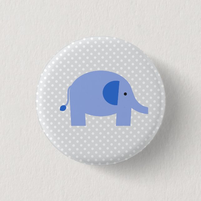 Elephant 3 Cm Round Badge (Front)