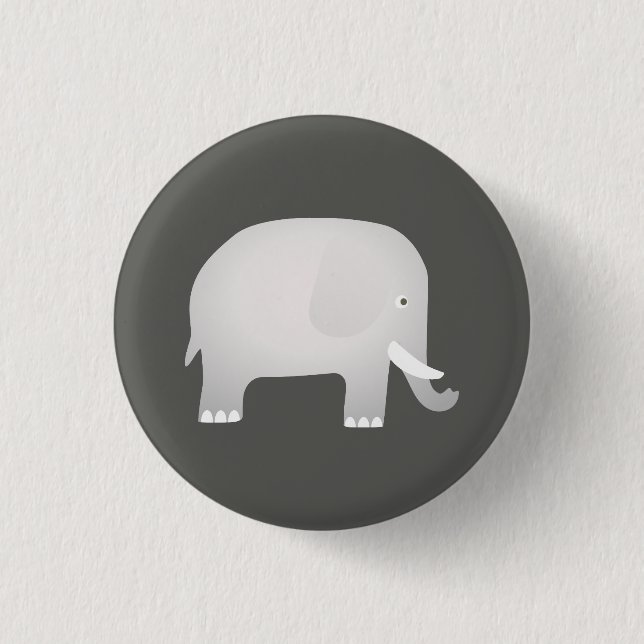 Elephant 3 Cm Round Badge (Front)