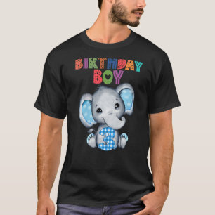 Elephant 3rd Birthday Boy 3 Years Old Themed Eleph T-Shirt