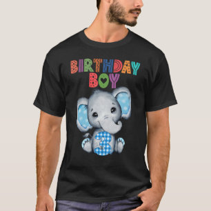 Elephant 3rd Birthday Boy Kids 3 Years Old Elephan T-Shirt