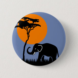 Elephant 6 Cm Round Badge