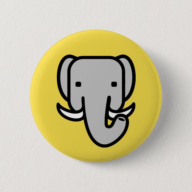 Elephant 6 Cm Round Badge (Front)