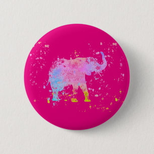 Elephant 6 Cm Round Badge