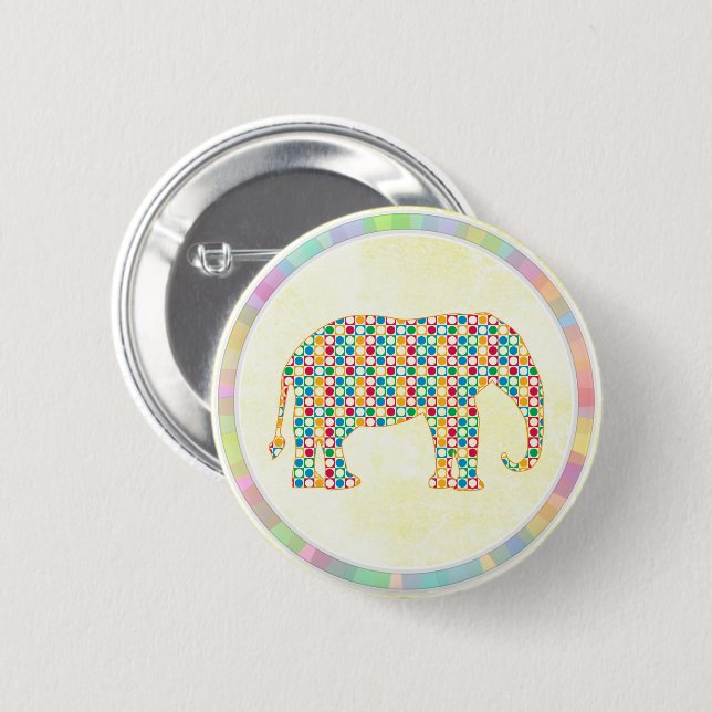 Elephant 6 Cm Round Badge (Front & Back)
