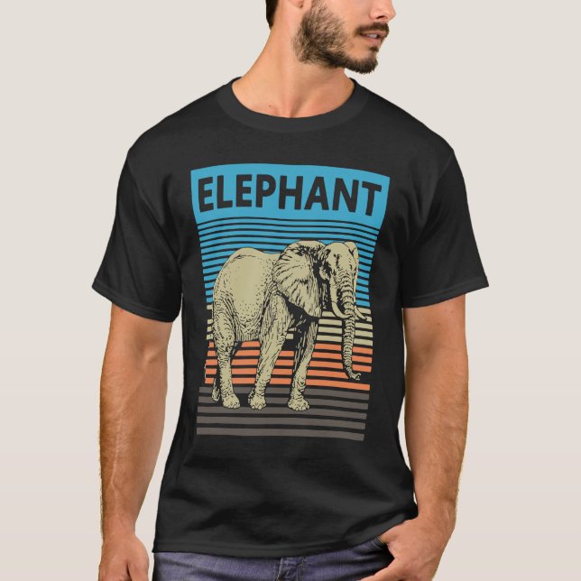 Elephant 70s sunset Elephant T-Shirt (Front)