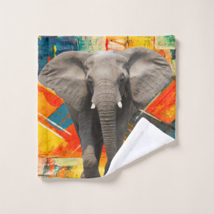 Elephant Abstract Colors  Bathroom Towel Sets