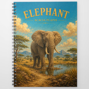 Elephant Acacia Plains Watercolor GeoSaga Notebook