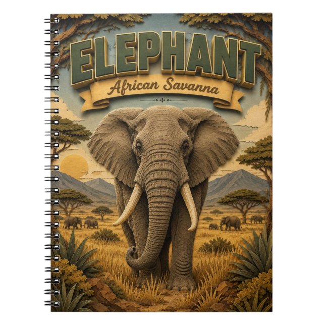 Elephant African Savanna POPCUT Notebook (Front)