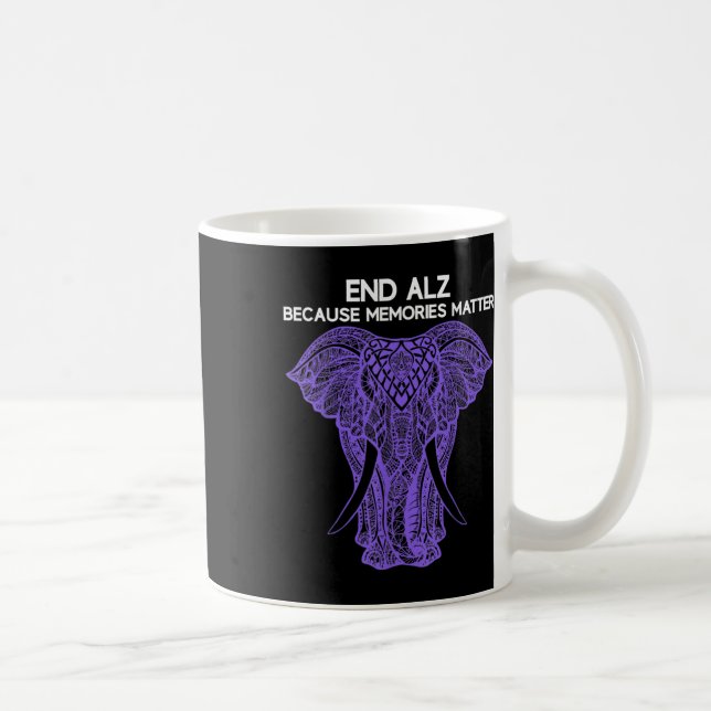 Elephant Alzheimerheimer Awareness Apparel End  Coffee Mug (Right)
