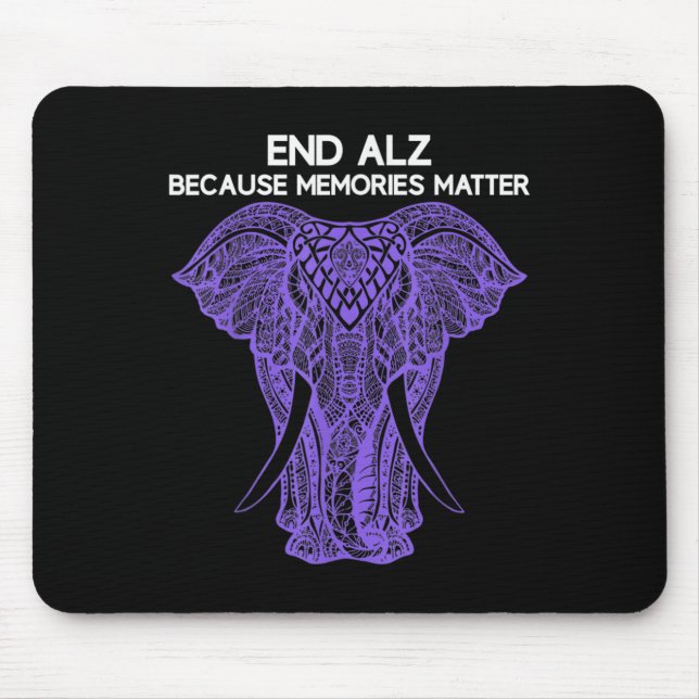 Elephant Alzheimerheimer Awareness Apparel End  Mouse Pad (Front)