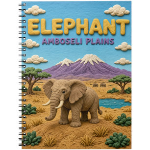 Elephant Amboseli Plains Modern KlayKoo Notebook