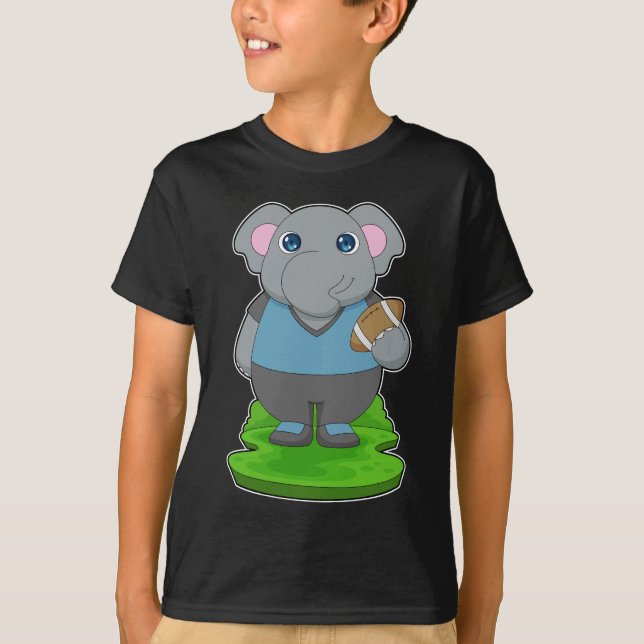Elephant American Football Sports T-Shirt (Front)