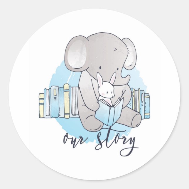 Elephant and a bunny sticker (Front)