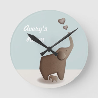 Elephant and baby nursery clock