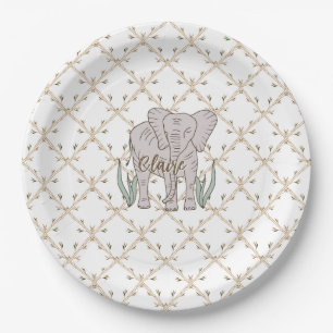 Elephant and Bamboo Paper Plate
