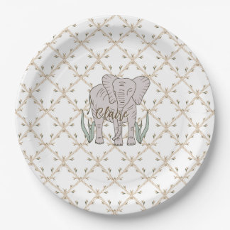 Elephant and Bamboo Paper Plate