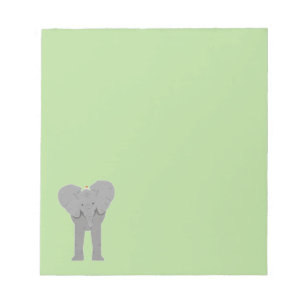 elephant and bird notepad