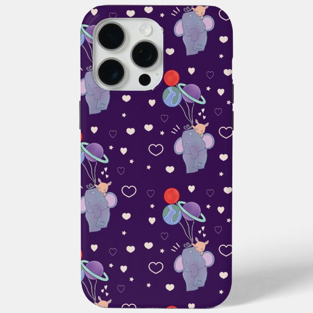 Elephant and Bunny Space Balloon Ride | Whimsical  Case-Mate iPhone Case (Back)