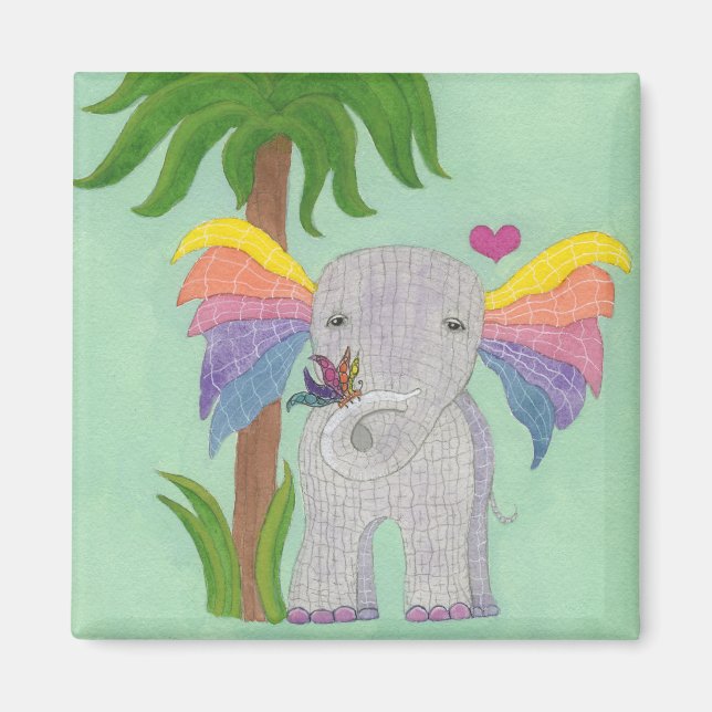 Elephant and Butterfly BFF Magnet (Front)