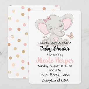 Elephant and Butterfly Holiday Card