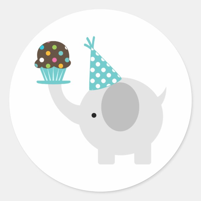 Elephant and Cupcake Stickers (Front)