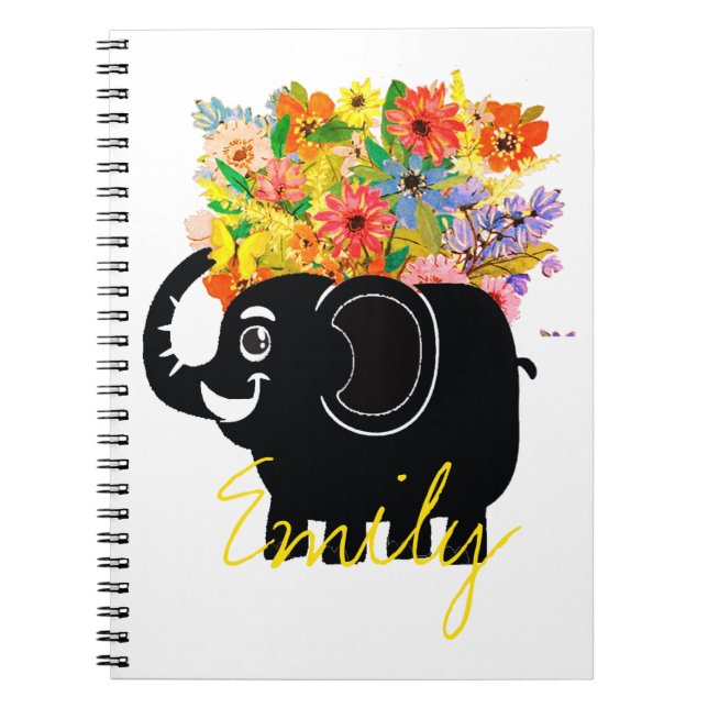 Elephant and flowers  notebook (Front)