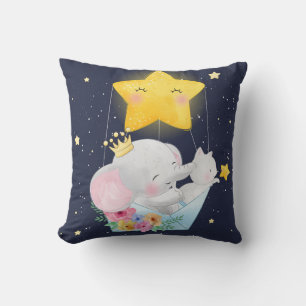 Elephant And Kitten Cushion