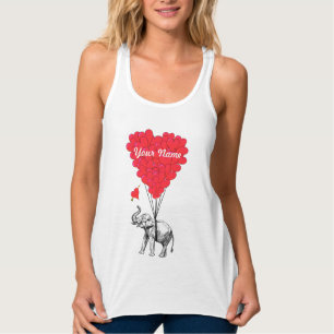 Elephant and love hearts singlet
