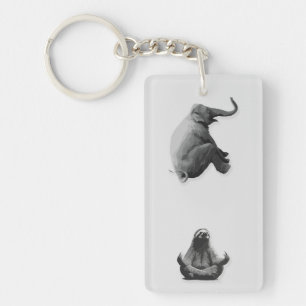 Elephant and Meditating Sloth Harmony Key Ring