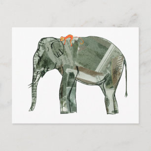 Elephant and monkey postcard