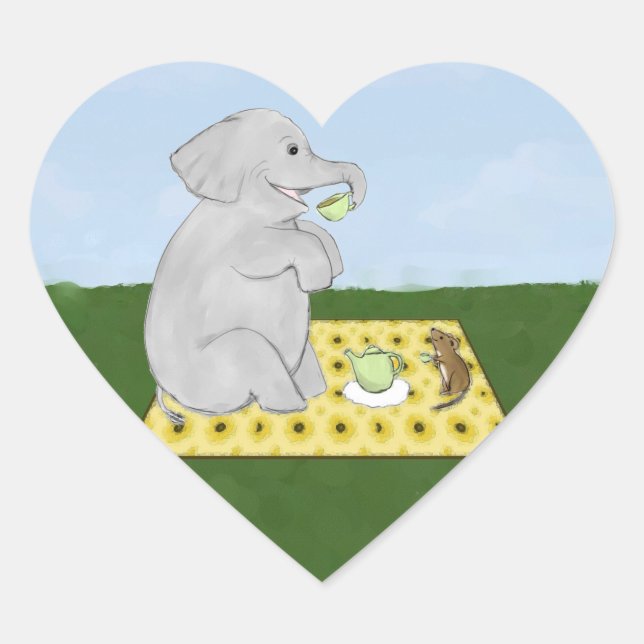 Elephant and Mouse Tea Party Stickers (Front)