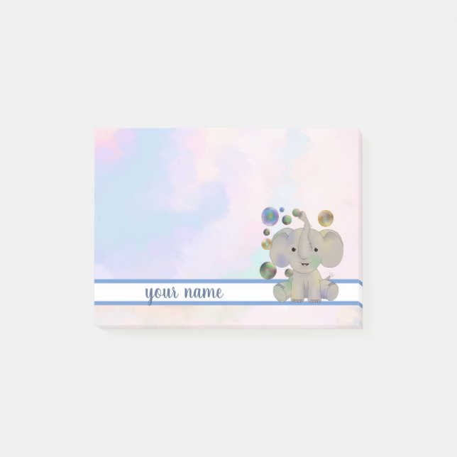 Elephant and soap bubbles Post-it adhesive Post-it Notes (Front)