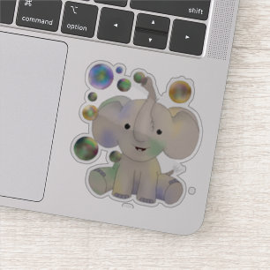 Elephant and soap bubbles Vinyl sticker