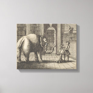 Elephant and the bookseller, anonymous canvas print
