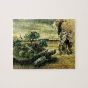 Elephant and Turtle Jigsaw Puzzle