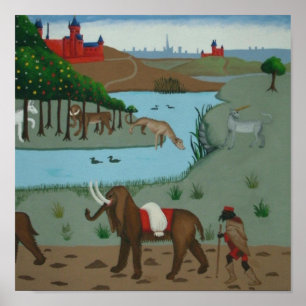 Elephant and Unicorn Poster