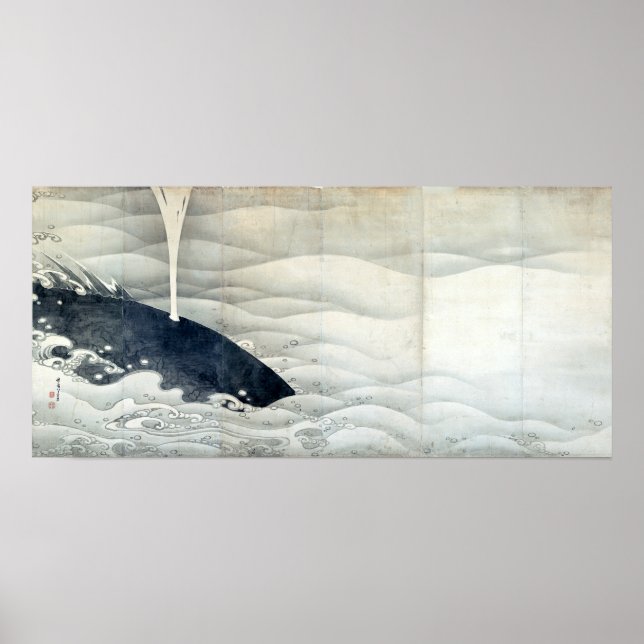 Elephant and Whale Screens by Ito Jakuchu Poster (Front)