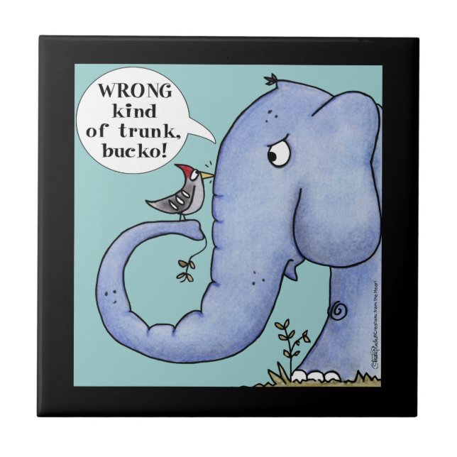 Elephant and Woodpecker Misunderstanding Tile (Front)