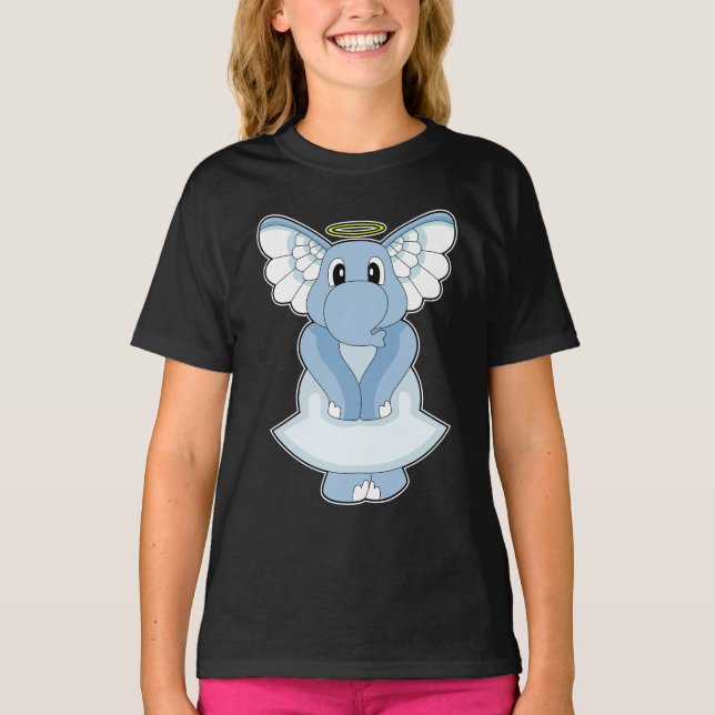 Elephant Angel Angel wings T-Shirt (Front)