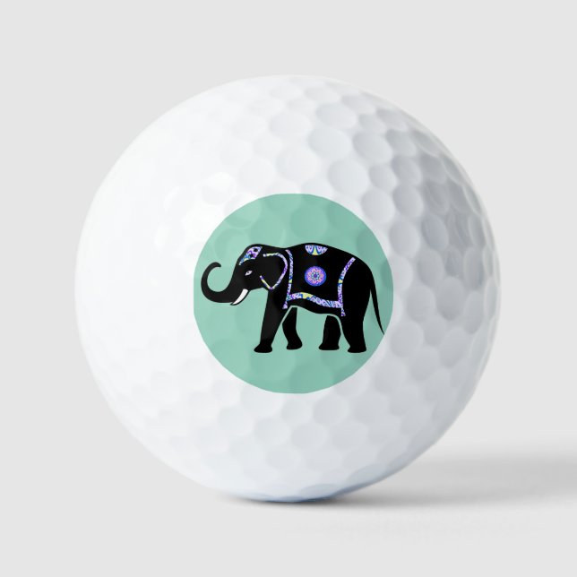 Elephant Animal Abstract Decorative Patterns Golf Balls (Front)