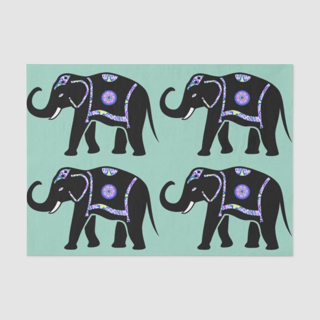 Elephant Animal Abstract Decorative Patterns Tissue Paper (Front)