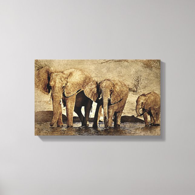 Elephant Animal Art Canvas Print (Front)
