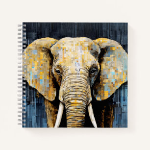 Elephant Animal Art Decor Paint Mosaic  Notebook