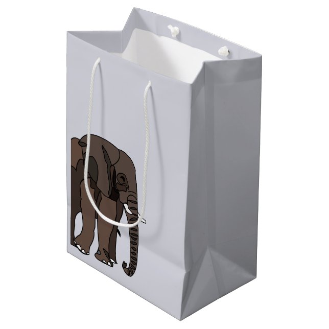 Elephant Animal Art Medium Gift Bag (Front Angled)