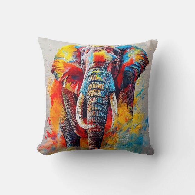 Elephant  Animal Discovery Adventure Nature Planet Cushion (Front)